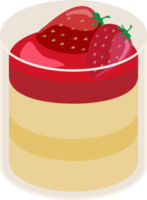 Tea time elements. strawberry pudding png