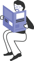 hombre leyendo periódico png