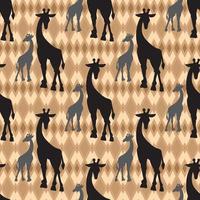 Seamless vintage pattern with giraffe vector