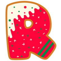 Kerstmis alfabetten met donut stijl png