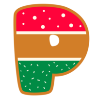 alfabetos de natal com estilo donut png