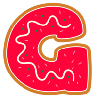 Kerstmis alfabetten met donut stijl png