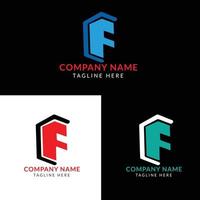 Modern and creative F C letter logo for your company and business with three color variations vector