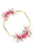 marco de flores de acuarela png