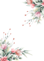 cadre de fleur aquarelle avec espace de texte
