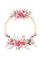 Watercolor flower frame png