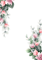 marco de flores de acuarela con espacio de texto png