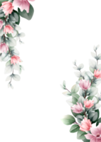 aquarellblumenrahmen mit textraum png