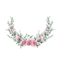 Watercolor floral wreath png