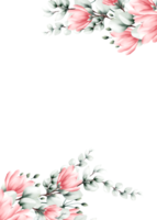 marco de flores de acuarela con espacio de texto png