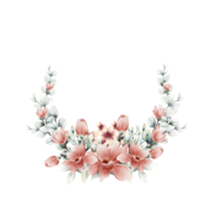 Couronne florale aquarelle png