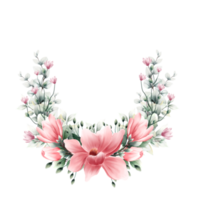 Watercolor floral wreath png