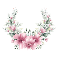 Watercolor floral wreath png