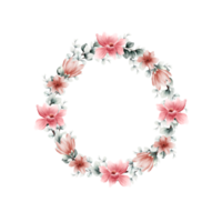 Watercolor floral wreath png