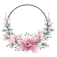 Couronne florale aquarelle png