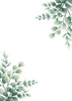 hojas verdes de acuarela png