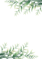folhas verdes em aquarela