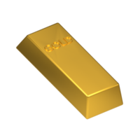 3d Gold bar icon illustration png