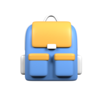 ilustração de ícone de mochila 3D png