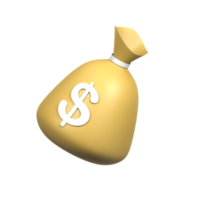 Ilustración de icono de bolsa de oro 3d png