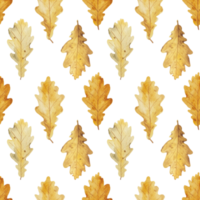 Watercolor autumn leaves pattern png