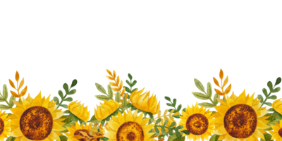 waterverf zonnebloemen kader png