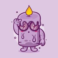 genius candle character mascot with think expression isolated cartoon in flat style design vector