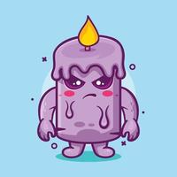 serious candle character mascot with angry expression isolated cartoon in flat style design vector