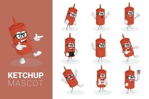 lindos personajes para ketchup un juego completo vector
