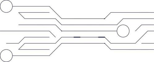 Ilustración de vector de elemento de diseño decorativo de línea de tecnología. aislado sobre fondo blanco