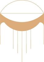 Minimal Macrame Illustration. Boho Line Decorative Vector Element