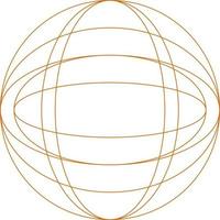 Monoline Spherical Retro Futuristic Design vector