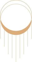 Minimal Macrame Illustration. Boho Line Decorative Vector Element