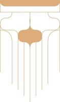 Minimal Macrame Illustration. Boho Line Decorative Vector Element