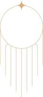 Minimal Macrame Illustration. Boho Line Decorative Vector Element