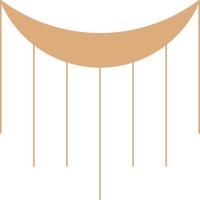 Minimal Macrame Illustration. Boho Line Decorative Vector Element