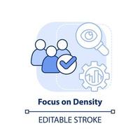 Focus on density light blue concept icon. Building mobility service abstract idea thin line illustration. Isolated outline drawing. Editable stroke. vector