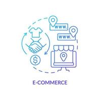 E commerce blue gradient concept icon. Website layout abstract idea thin line illustration. Selling products online. Ecommerce business. Isolated outline drawing. vector