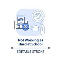 Not working as hard at school light blue concept icon. Peer pressure of being teen abstract idea thin line illustration. Isolated outline drawing. Editable stroke. vector