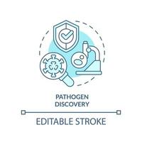 Pathogen discovery turquoise concept icon. Pandemic preparedness effort abstract idea thin line illustration. Isolated outline drawing. Editable stroke. vector