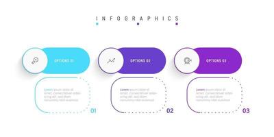 Vector Infographic label design template with icons and 3 options or steps. Can be used for process diagram, presentations, workflow layout, banner, flow chart, info graph.