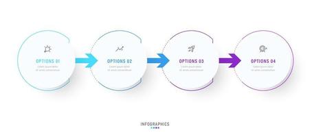 Vector Infographic label design template with icons and 4 options or steps. Can be used for process diagram, presentations, workflow layout, banner, flow chart, info graph.