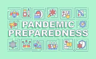 Pandemic preparedness word concepts green banner. Struggle virus. Infographics with editable icons on color background. Isolated typography. Vector illustration with text.