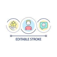 Building customer loyalty loop concept icon. Providing excellent service to clients abstract idea thin line illustration. Positive feedback. Isolated outline drawing. Editable stroke. vector