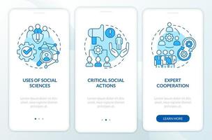 Pandemic preparedness blue onboarding mobile app screen. Walkthrough 3 steps editable graphic instructions with linear concepts. UI, UX, GUI template. vector