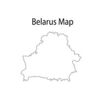 Ilustración de vector de contorno de mapa de Bielorrusia en fondo blanco