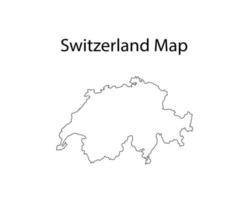 ilustración de vector de esquema de mapa de suiza en fondo blanco