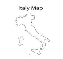 Ilustración de vector de esquema de mapa de Italia en fondo blanco