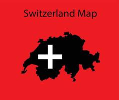 Switzerland Map Vector Illustration in National Flag Background