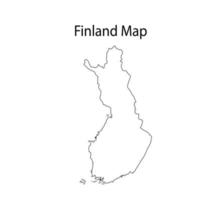 Finland Map Outline Vector Illustration in White Background